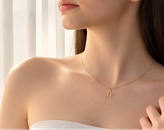 آویز حرف A طلای ۱۸ عیار زنجیر طلا hermana
